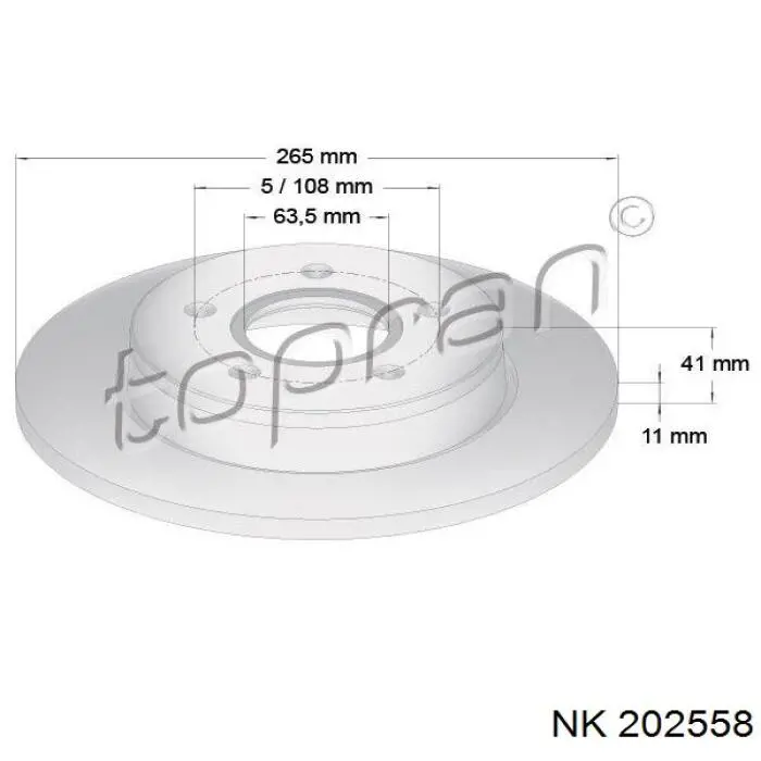 Тормозные диски 202558 NK