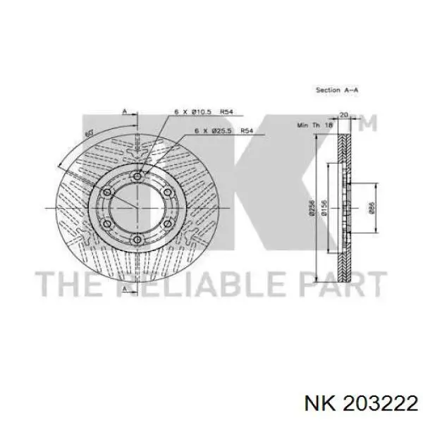 Передние тормозные диски 203222 NK