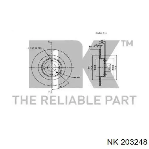 Тормозные диски 203248 NK