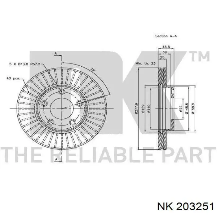 Купить 203251 NK Ротор тормозной