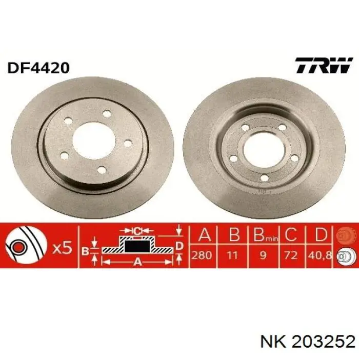 Задний дисковый тормоз NK 203252