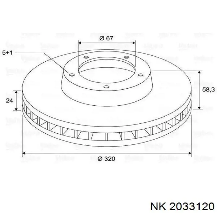 Купить 2033120 NK Диск тормозной задний