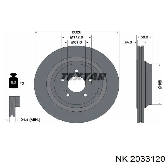 Задний дисковый тормоз NK 2033120