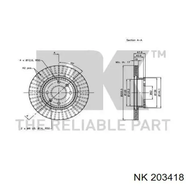 Купить 203418 NK Ротор тормозной
