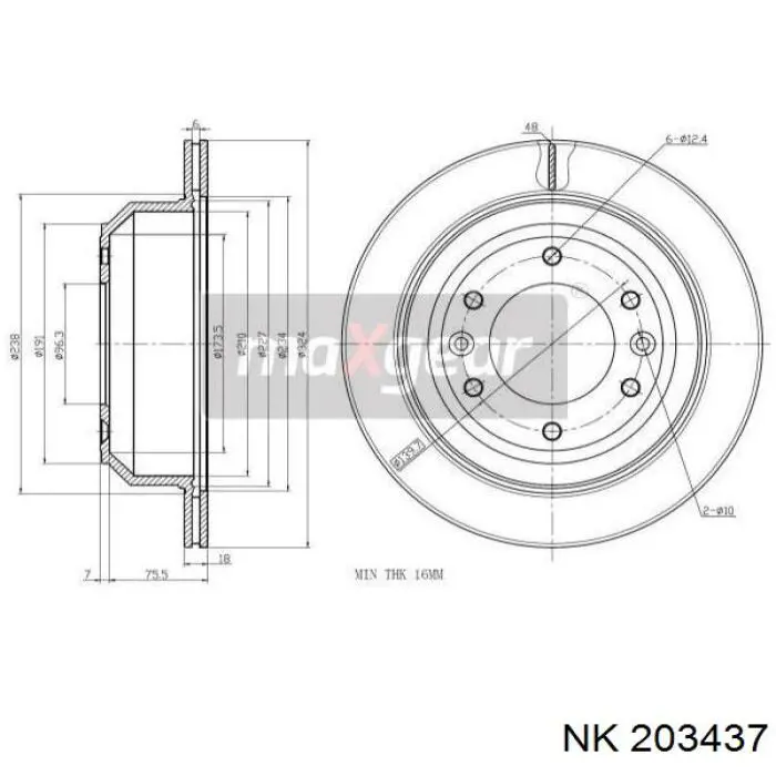 Купить 203437 NK Диск тормозной задний