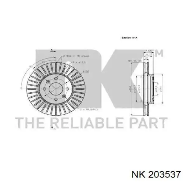 Купить 203537 NK Ротор тормозной