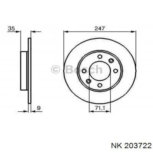 Задний тормозной диск NK 203722 цена, от 20.66 USD