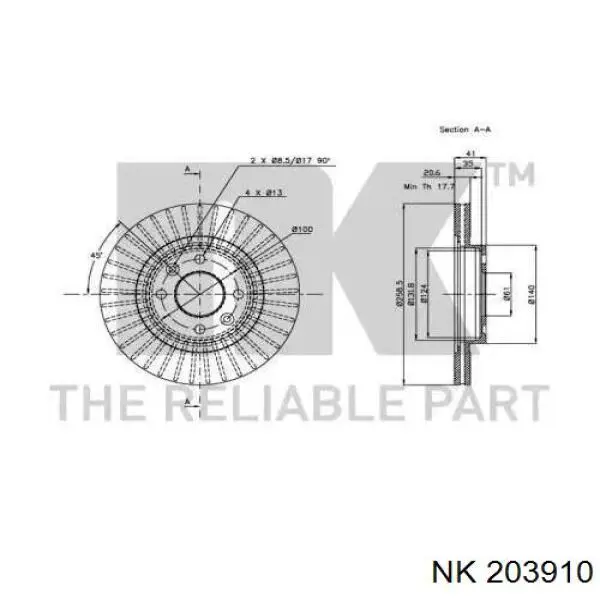 Купить 203910 NK Ротор тормозной
