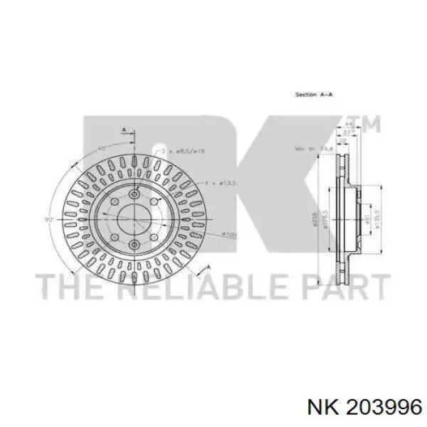 Купить 203996 NK Ротор тормозной