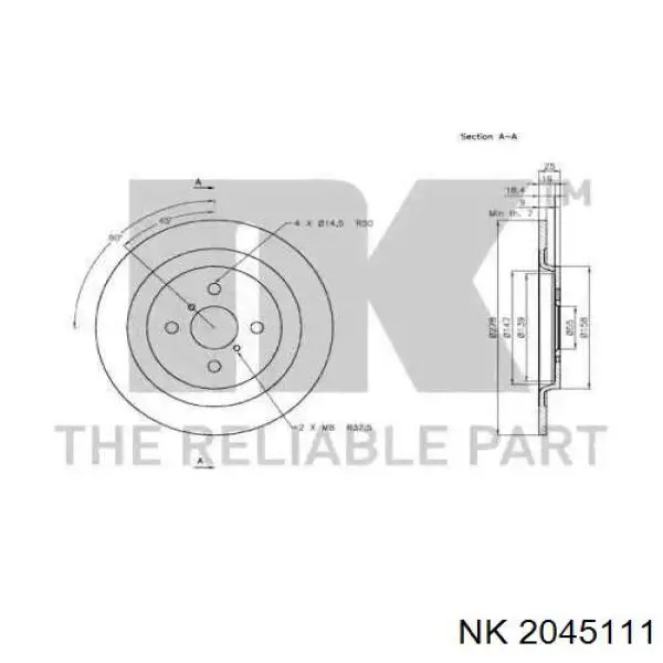 2045111 NK диск тормозной задний