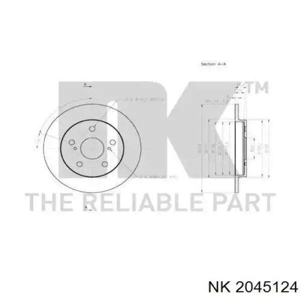 2045124 NK диск тормозной задний