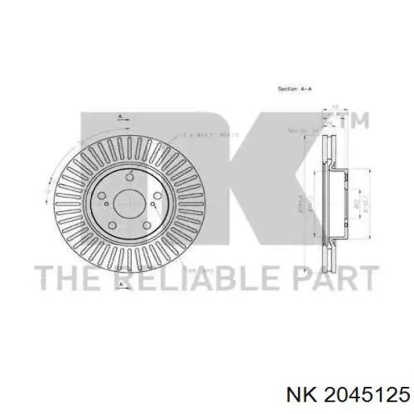 2045125 NK диск тормозной передний