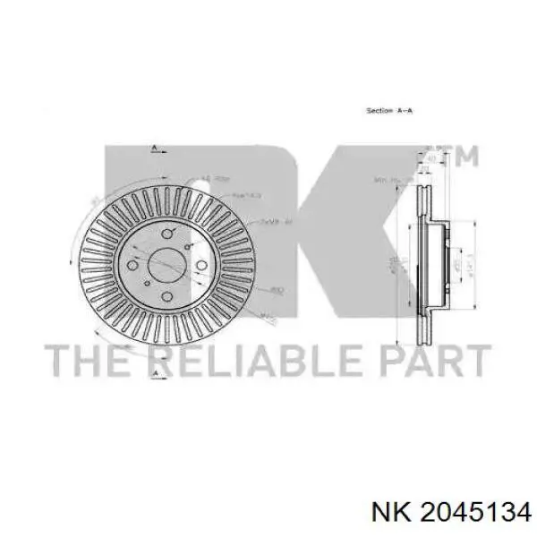 Передние тормозные диски 2045134 NK