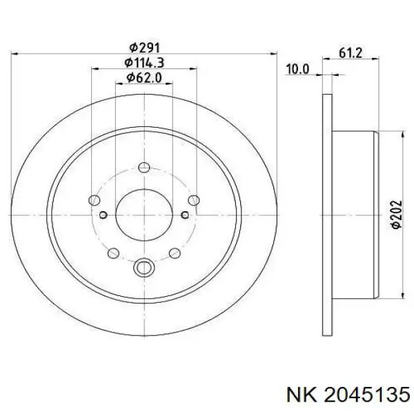Задний дисковый тормоз NK 2045135