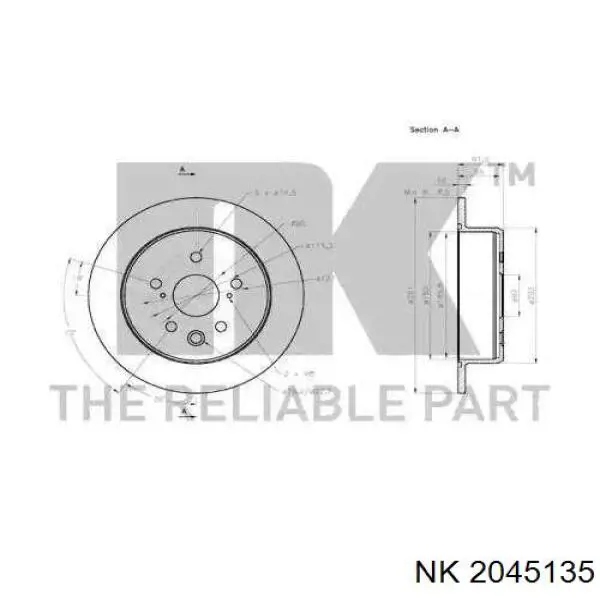 Тормозные диски 2045135 NK