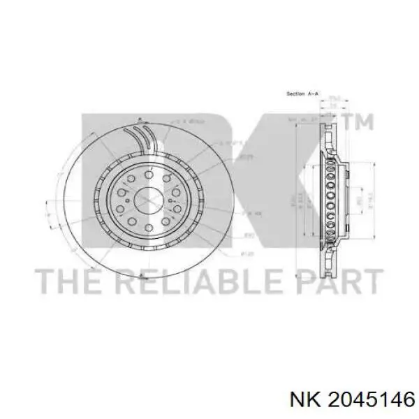 Тормоз дисковый передний NK 2045146 цена, от 41.30 USD