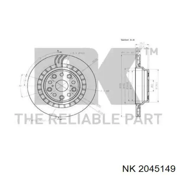 Тормозные диски 2045149 NK