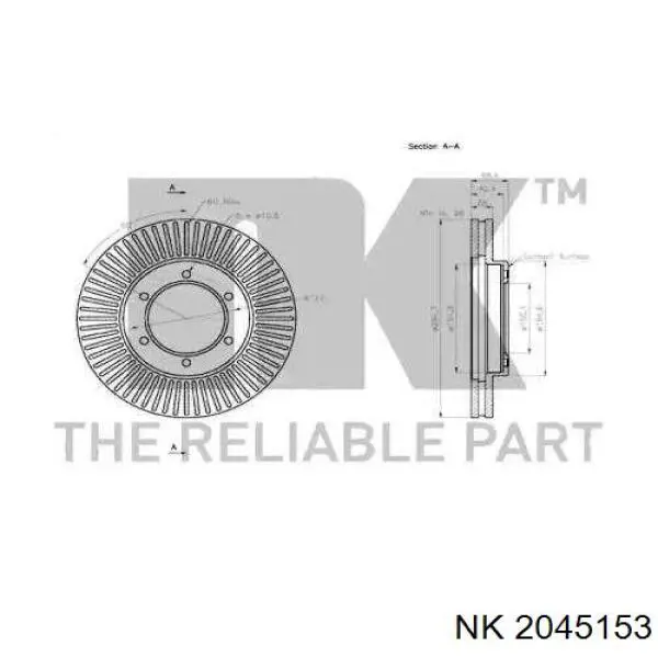 Передние тормозные диски 2045153 NK