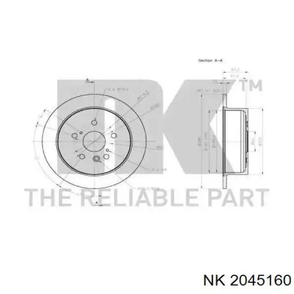 Тормозные диски 2045160 NK