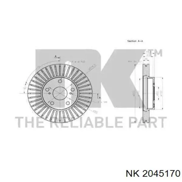 Передние тормозные диски 2045170 NK