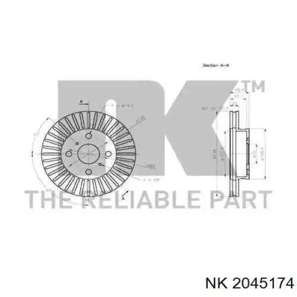 Передние тормозные диски 2045174 NK