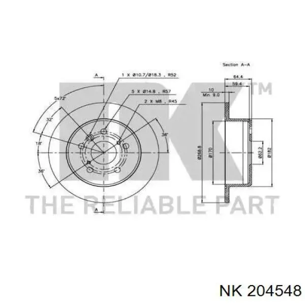 Тормозные диски 204548 NK