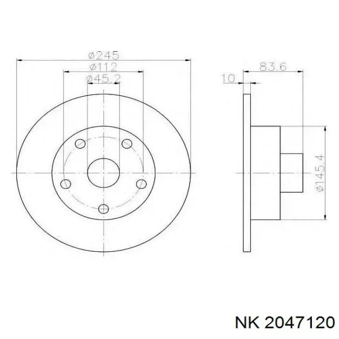 2047120 NK диск тормозной задний