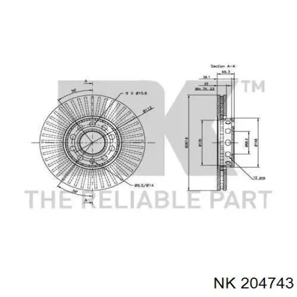 Купить 204743 NK Ротор тормозной