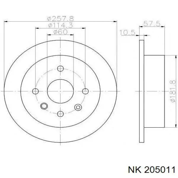 Тормозные диски 205011 NK