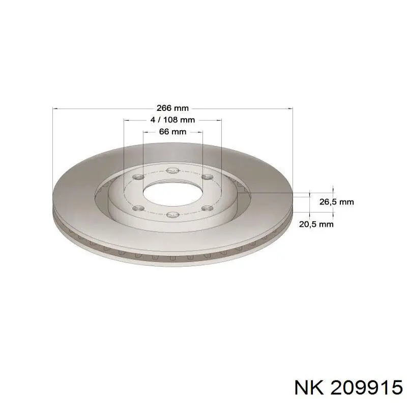 Передний тормозной диск NK 209915