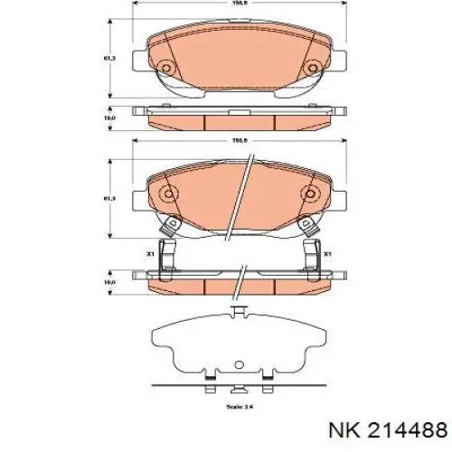 Суппорт тормозной передний правый NK 214488