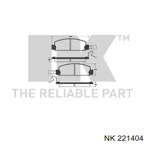Передние тормозные колодки 221404 NK