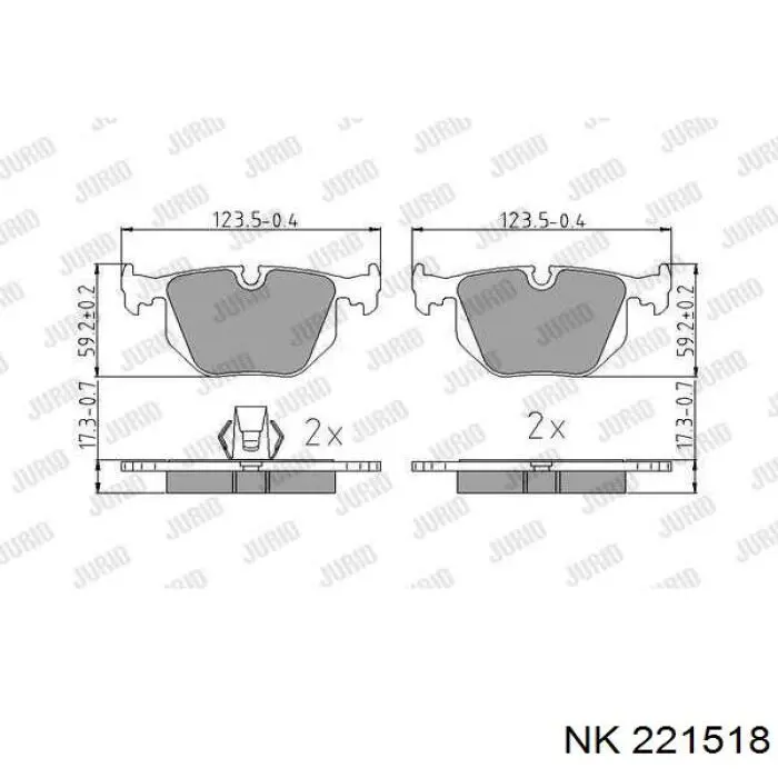 Задние дисковые колодки NK 221518
