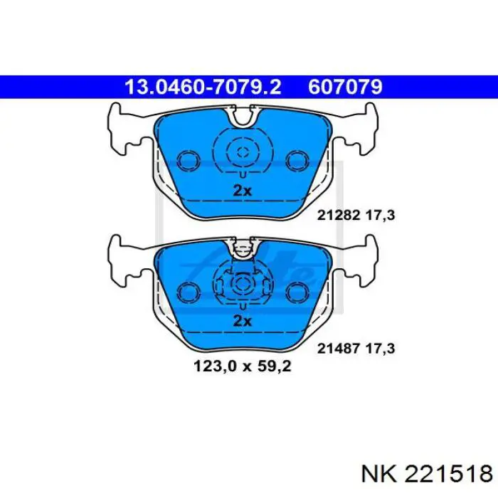 Задние тормозные колодки 221518 NK