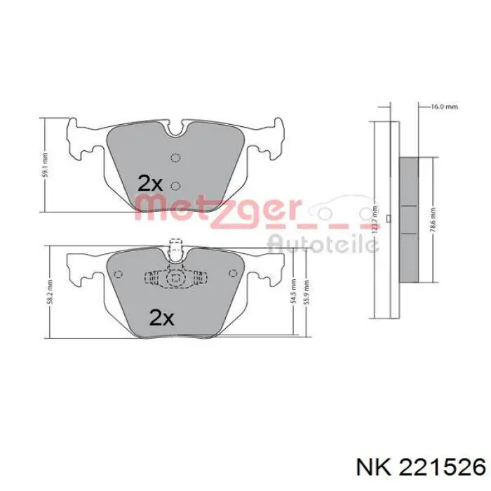 Задние дисковые колодки NK 221526