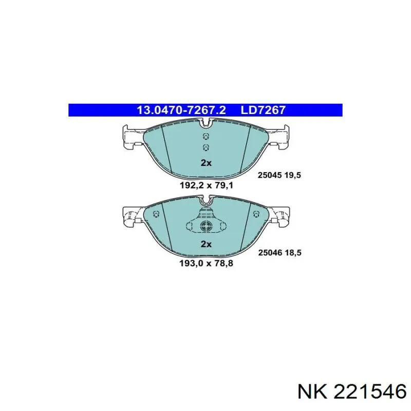 Купить 221546 NK Колодки тормозные