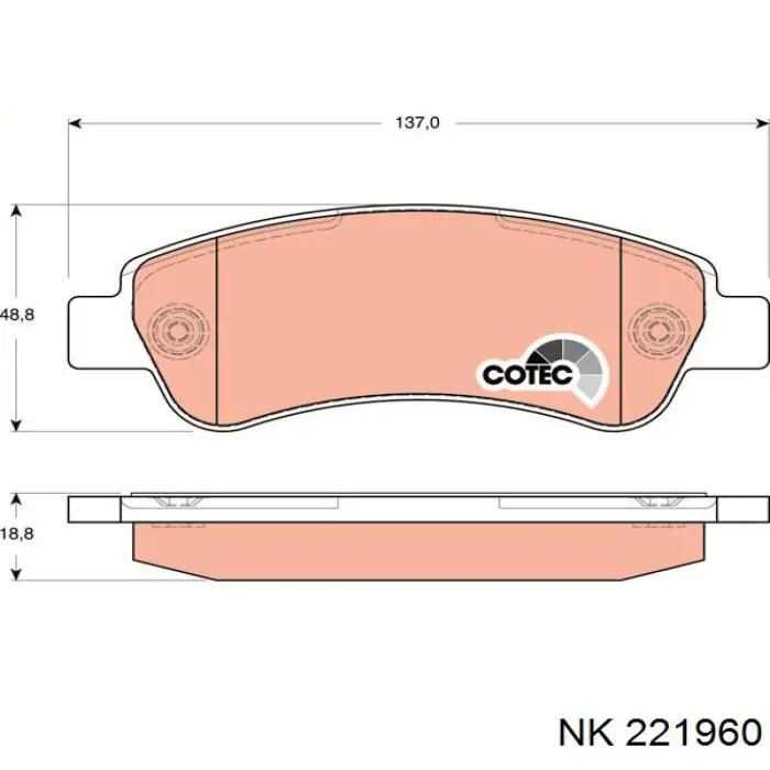 Колодки дисковые  NK 221960 цена, от 17.63 USD