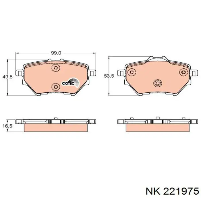 Купить 221975 NK Колодки тормозные задние, дисковые
