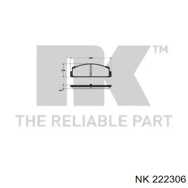 Задние тормозные колодки 222306 NK