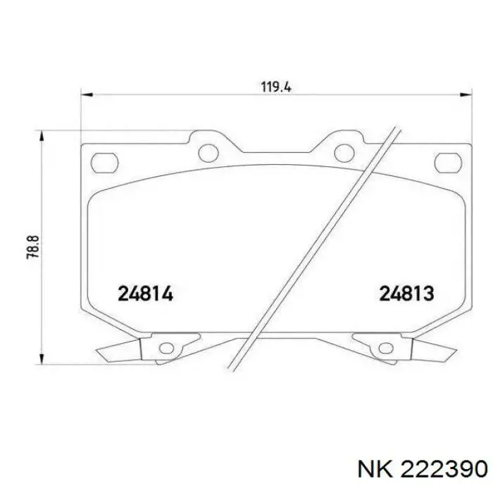 Передние тормозные колодки 222390 NK