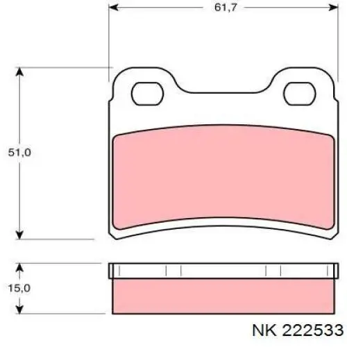 Pastillas de freno traseras 222533 NK
