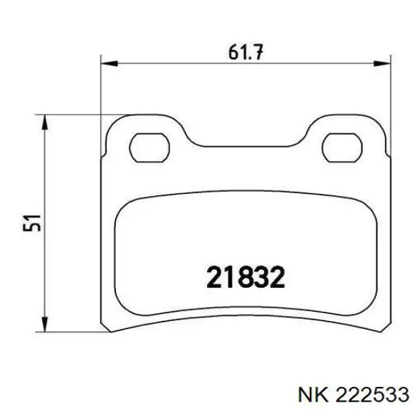 Купить 222533 NK Колодки тормозные задние, дисковые