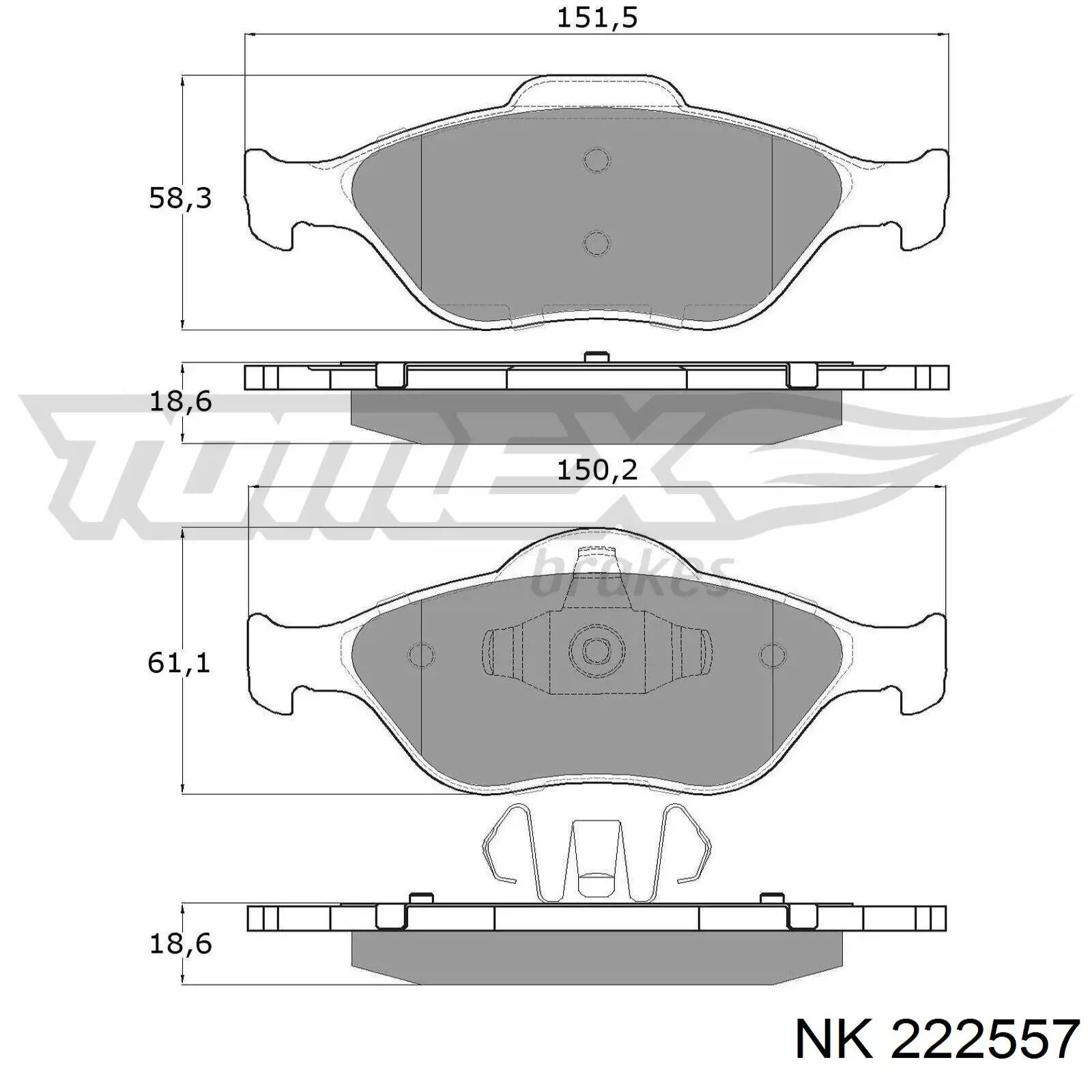 Колодки NK 222557 цена, от 22.87 USD