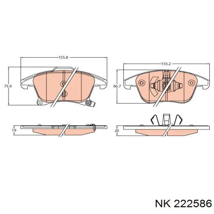 Колодки NK 222586 цена, от 29.52 USD
