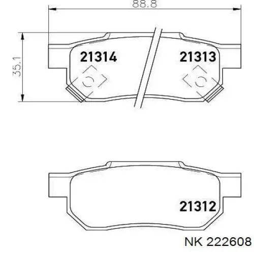 Колодки дисковые  NK 222608 цена, от 10.66 USD
