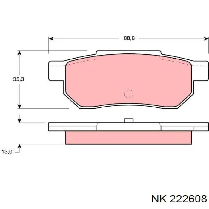 Купить 222608 NK Колодки тормозные задние, дисковые