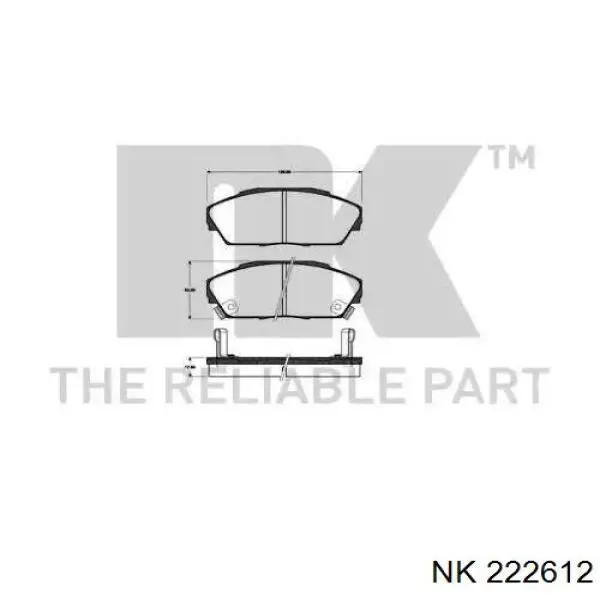 222612 NK колодки тормозные передние дисковые