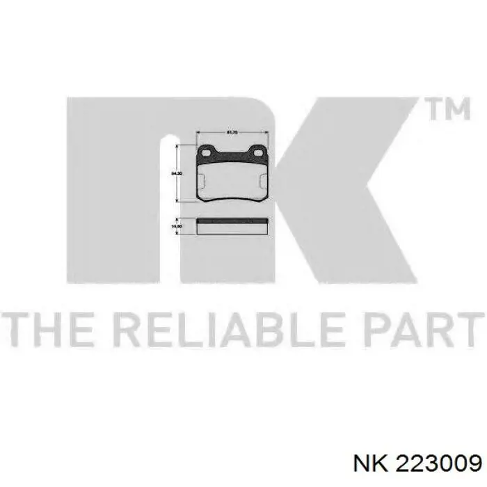 Колодки дисковые  NK 223009 цена, от 8.57 USD