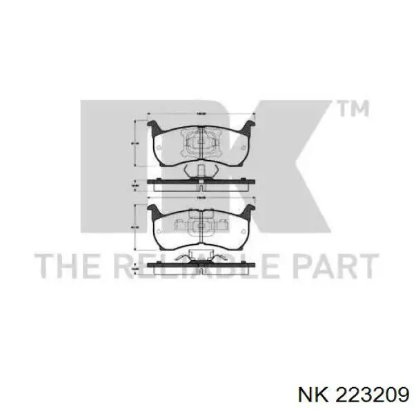 223209 NK колодки тормозные передние дисковые