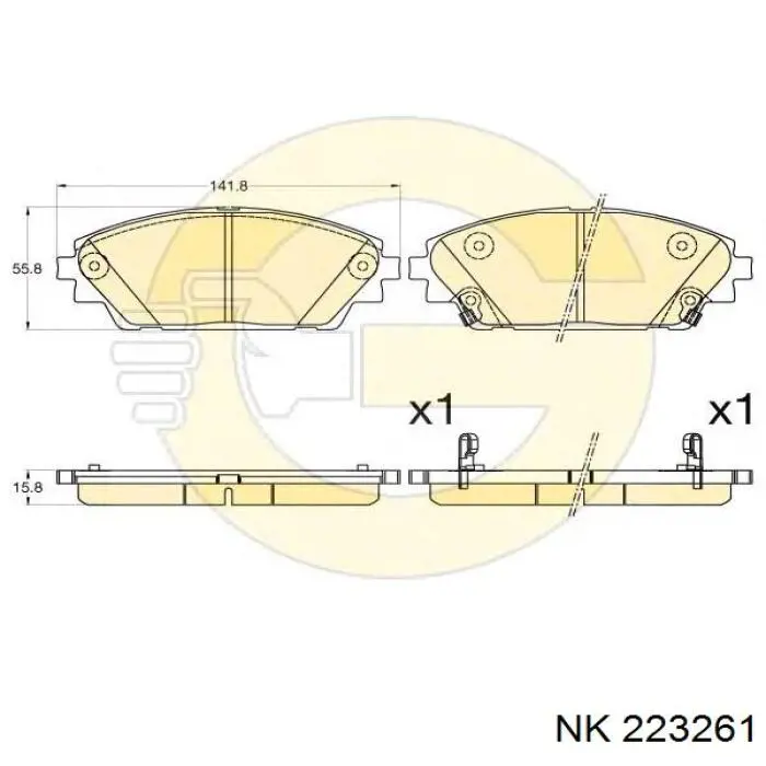 Купить 223261 NK Колодки тормозные